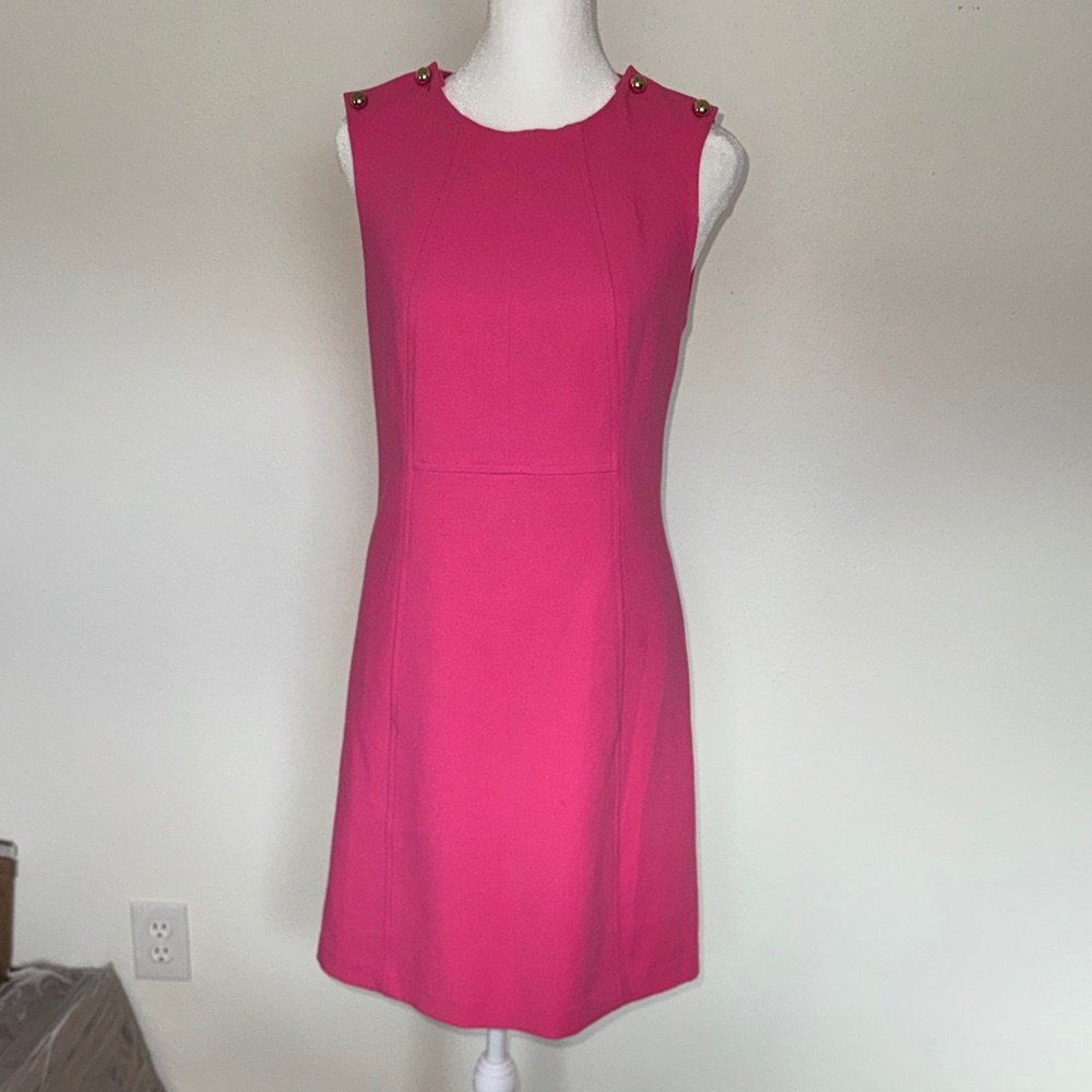 Shoshanna Vibrant Pink Professional Mini Sleeveless Dress